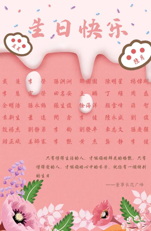 【生日祝?！抗ё?月生日的員工生日快樂！